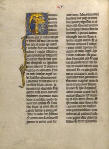 Initial Q: Zechariah in the Temple; Concluding Volume of a Bible, about 1260-1270. Creator: Unknown