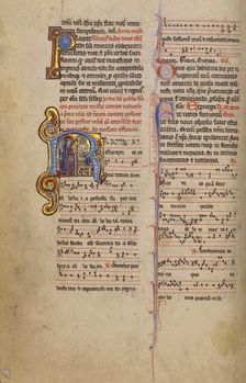 Initial R: The Women at the Tomb; Missal, begun after 1234-completed before 1262. Creator: Unknown