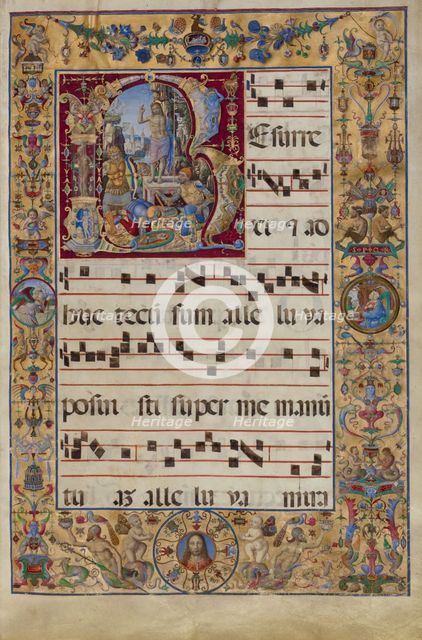 Initial R: The Resurrection, late 15th or early 16th century. Creator: Antonio da Monza.