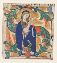Initial S[alve sancta parens] from a Gradual: Madonna and Child, c. 1370-1374. Creator: Don Silvestro dei Gherarducci (Italian, 1339-1399)