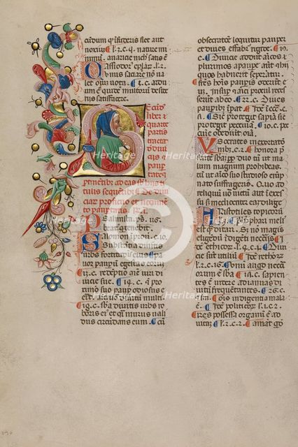 Initial S: Bust Portrait of a Bearded Man; Compendium moralium notabilium, early 15th century. Creator: Cristoforo Cortese.
