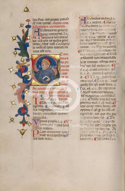 Initial S: Bust Portrait of a Bearded Man; Compendium moralium notabilium, early 15th century. Creator: Cristoforo Cortese.