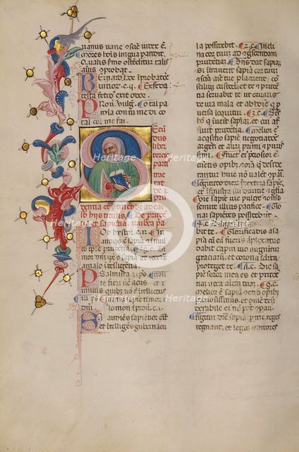 Initial S: Bust Portrait of a Man; Compendium moralium notabilium, early 15th century. Creator: Cristoforo Cortese.