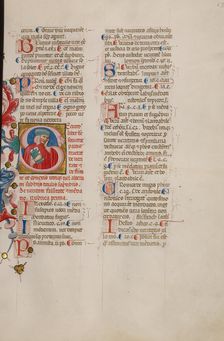 Initial S: Bust Portrait of a Man Holding his Hand to his Cheek, early 15th century. Creator: Cristoforo Cortese