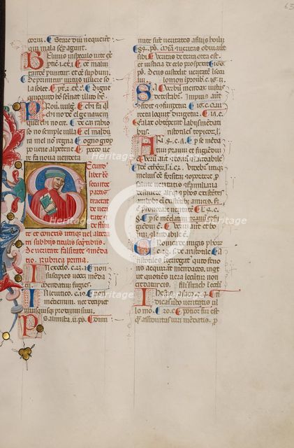 Initial S: Bust Portrait of a Man Holding his Hand to his Cheek, early 15th century. Creator: Cristoforo Cortese.
