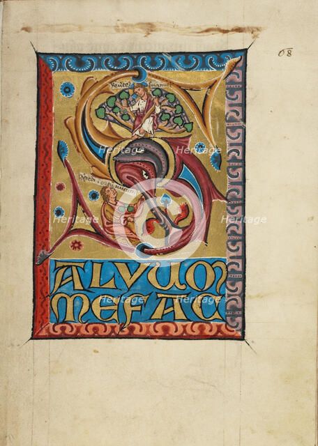 Initial S: Christ as the Bridegroom with the Bride; Psalter, third quarter of 13th century. Creator: Unknown.