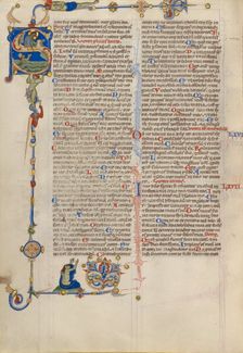 Initial S: David in the Water; Abbey Bible, about 1250-1262. Creator: Unknown
