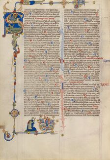 Initial S: David in the Water; Abbey Bible, about 1250-1262. Creator: Unknown