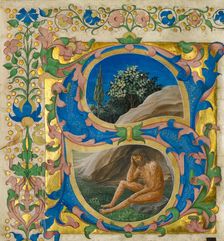 Initial S: Job, cutting from a choir book, third quarter of 15th century. Creator: Francesco di Antonio del Chierico