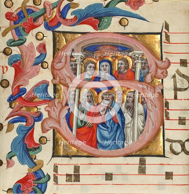 Initial S: Pentecost, about 1394-1402. Creator: Niccolo di Giacomo da Bologna.