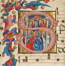 Initial S: Pentecost, about 1394-1402. Creator: Niccolo di Giacomo da Bologna