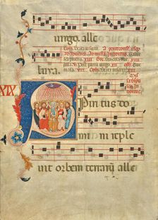 Initial S: Pentecost (leaf from a gradual), about 1330-1340. Creator: Vanni di Baldolo
