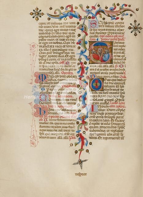 Initial S: Pentecost; Missal, between about 1389 and 1400. Creator: Master of the Brussels Initials.