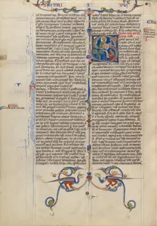 Initial S: Saint Peter; Abbey Bible, about 1250-1262. Creator: Unknown