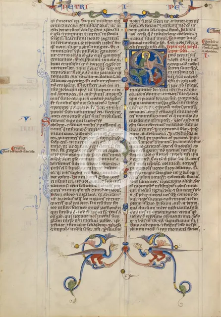 Initial S: Saint Peter; Abbey Bible, about 1250-1262. Creator: Unknown.