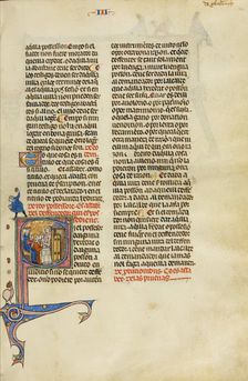 Initial S: Two Men before Judge; Vidal Mayor, about 1290-1310. Creator: Unknown
