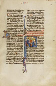 Initial S: Two Men Disputing before a Judge; Vidal Mayor, about 1290-1310. Creator: Unknown