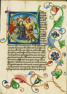 Initial S: The Way to Calvary; Prayer Book, about 1470-1480. Creator: Workshop of Valentine Noh