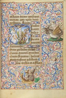 Initial S: The Crucifixion with the Virgin's Heart Pierced by a Sword; Hours of Simon de Varie, 1455 Creator: Master of Jean Rolin II