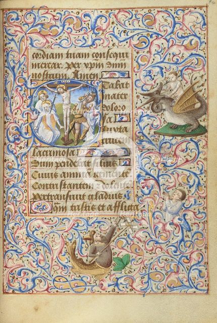 Initial S: The Crucifixion with the Virgin's Heart Pierced by a Sword; Hours of Simon de Varie, 1455 Creator: Master of Jean Rolin II.