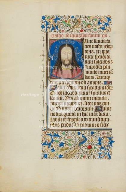 Initial S: The Face of Christ; Llangattock Hours, 1450s. Creator: Master of the Llangattock Hours.
