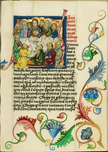 Initial S: The Last Supper; Prayer Book, about 1470-1480. Creator: Workshop of Valentine Noh