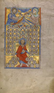 Initial S: The Preparation of a Knight for Burial; Bute Psalter, text and illumination about 1330. Creator: Atelier of the Passion Master