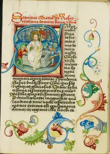 Initial S: The Resurrection; Prayer Book, about 1470-1480. Creator: Workshop of Valentine Noh