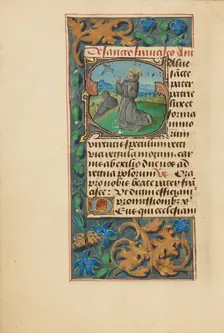 Initial S: The Stigmatization of Saint Francis; Crohin-La Fontaine Hours, (about 1480-1485?). Creators: Master of the Dresden Prayer Book, Workshop of the Master of the Dresden Prayer Book