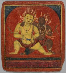 Initiation Card (Tsakalis): Mahakala, early 15th century. Creator: Unknown