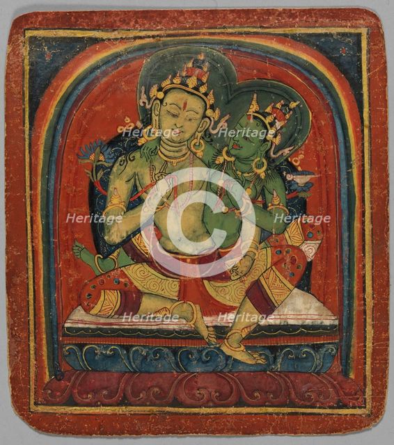 Initiation Card (Tsakalis): Manjushri, early 15th century. Creator: Unknown.