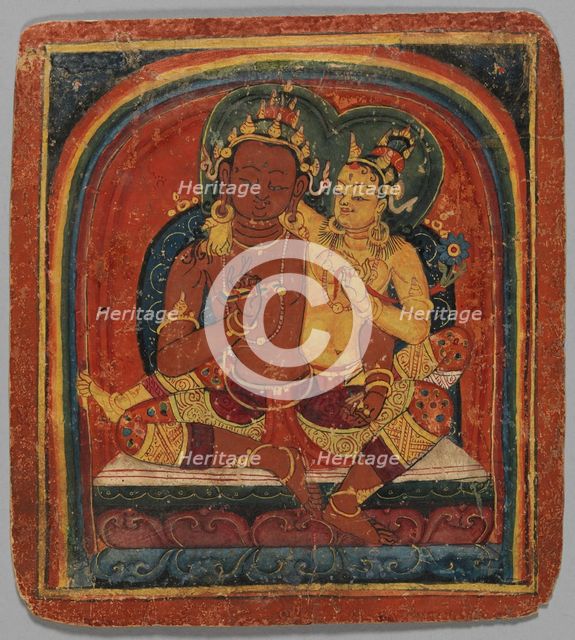 Initiation Card (Tsakalis): Nirvana Vishkambhin, early 15th century. Creator: Unknown.