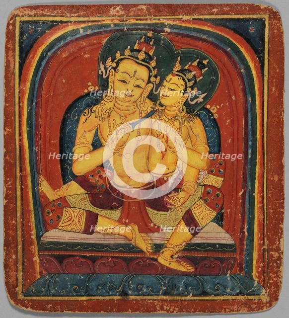 Initiation Card (Tsakalis): Akashagarbha, early 15th century. Creator: Unknown.