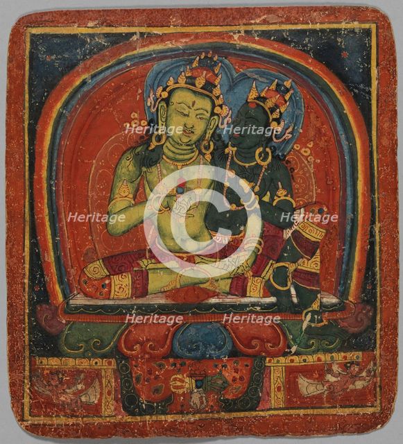 Initiation Card (Tsakalis): Amoghasiddhi, early 15th century. Creator: Unknown.