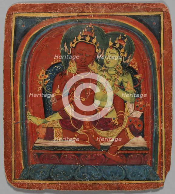 Initiation Card (Tsakalis): Bodhisattva Samantabhadhra, early 15th century. Creator: Unknown.