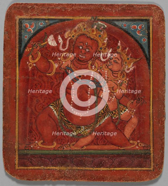Initiation Card (Tsakalis): Hayagriva, early 15th century. Creator: Unknown.