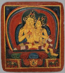 Initiation Card (Tsakalis): Ratnasambhava, early 15th century. Creator: Unknown