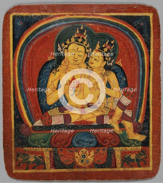Initiation Card (Tsakalis): Ratnasambhava, early 15th century. Creator: Unknown.