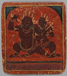 Initiation Card (Tsakalis): Yama, early 15th century. Creator: Unknown