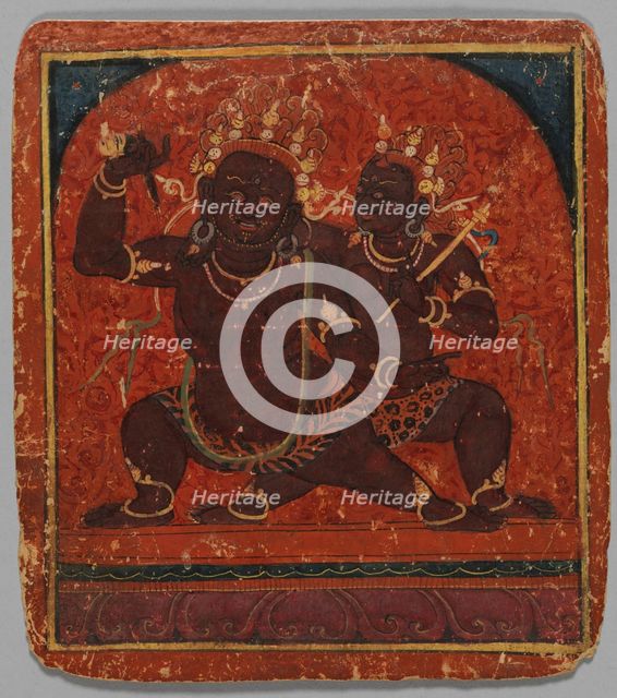Initiation Card (Tsakalis): Yama, early 15th century. Creator: Unknown.