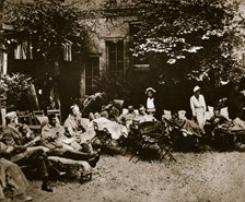 Injured soldiers recuperating at an American hospital in Paris, France, World War I, 1918. Creator: Unknown