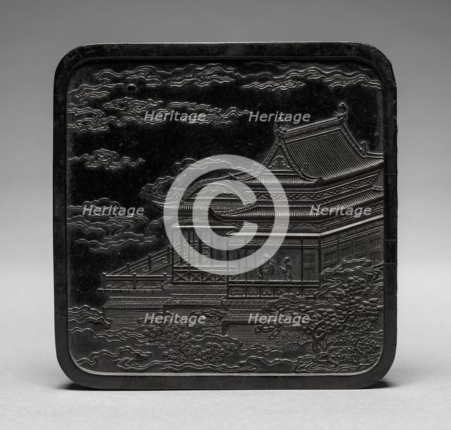 Ink Cake with Architectural Design, 1736-1795. Creator: Unknown.