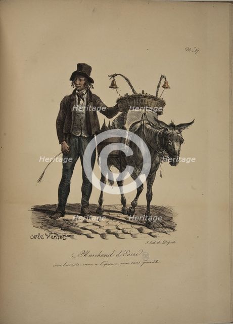 Ink Dealer. From the Series "Cris de Paris" (The Cries of Paris), 1815. Creator: Vernet, Carle (1758-1836).