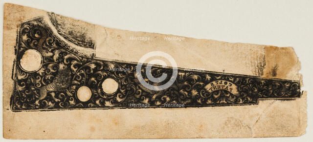 Ink Impression ("Pull") from a Colt Revolver, ca. 1854. Creator: Unknown.