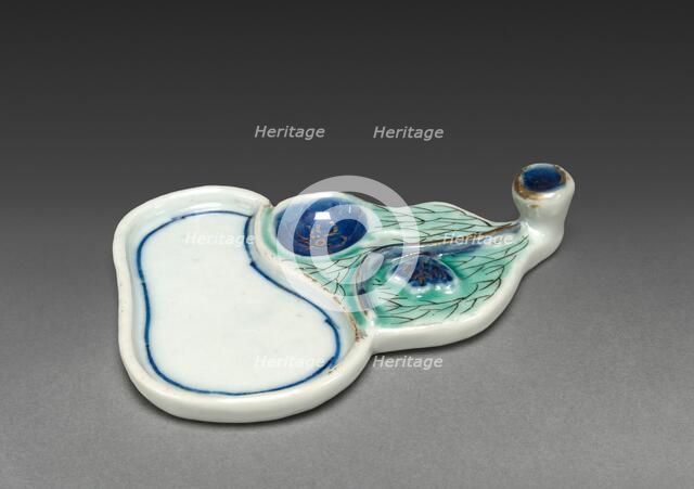 Ink Palette in the Shape of a Gourd, 18th-19th century. Creator: Unknown.