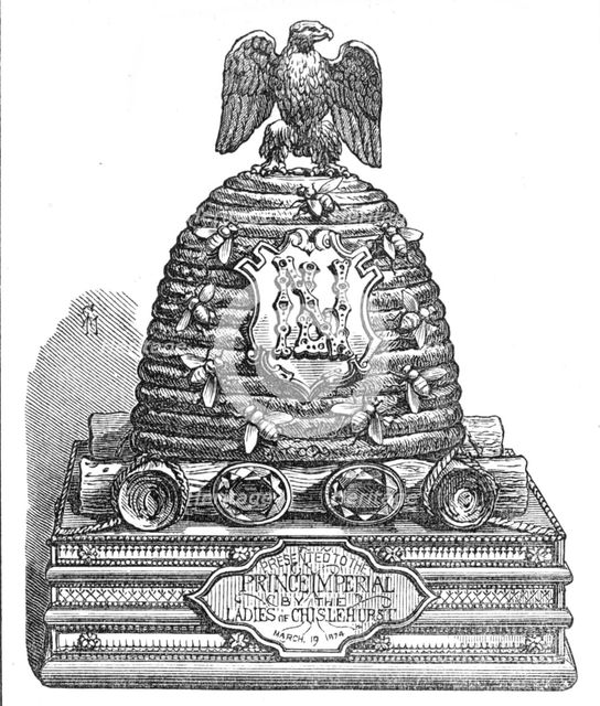 Inkstand presented by the ladies of Chiselhurst to the Prince Imperial, 1874. Creator: Unknown.