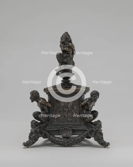 Inkstand with Bound Satyrs and Three Labors of Hercules, c. 1530/1540. Creator: Unknown.
