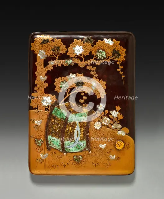 Inkstone Case (lid), 19th century. Creator: Unknown.