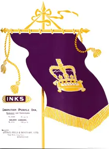 Inks - Coronation Purple Ink 1917. Artist: Gittings, Hills & Boothby