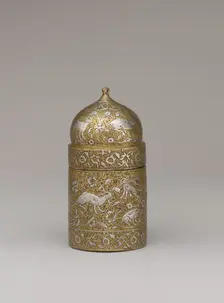 Inkwell with Floral and Animal Imagery, Iran, 16th century. Creator: Unknown